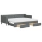 vidaXL Tagesbett Ausziehbar mit Schubladen Dunkelgrau 80x200 cm Stoff vidaXL Tagesbett Ausziehbar mit Schubladen Dunkelgrau 80x200 cm Stoff