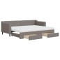 vidaXL Tagesbett Ausziehbar mit Schubladen Taupe 80x200 cm Stoff vidaXL Tagesbett Ausziehbar mit Schubladen Taupe 80x200 cm Stoff
