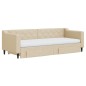 vidaXL Tagesbett Ausziehbar mit Schubladen Creme 80x200 cm Stoff vidaXL Tagesbett Ausziehbar mit Schubladen Creme 80x200 cm Stoff