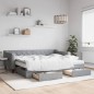 vidaXL Tagesbett Ausziehbar mit Schubladen Hellgrau 90x200 cm Stoff vidaXL Tagesbett Ausziehbar mit Schubladen Hellgrau 90x200 cm Stoff