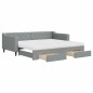 vidaXL Tagesbett Ausziehbar mit Schubladen Hellgrau 90x200 cm Stoff vidaXL Tagesbett Ausziehbar mit Schubladen Hellgrau 90x200 cm Stoff