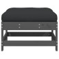 vidaXL Gartenhocker mit Kissen Grau Massivholz Kiefer vidaXL Gartenhocker mit Kissen Grau Massivholz Kiefer