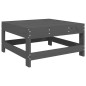 vidaXL Gartenhocker mit Kissen Grau Massivholz Kiefer vidaXL Gartenhocker mit Kissen Grau Massivholz Kiefer