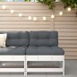 vidaXL Mittelsofa mit Kissen Weiß Massivholz Kiefer vidaXL Mittelsofa mit Kissen Weiß Massivholz Kiefer