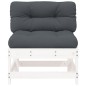 vidaXL Mittelsofa mit Kissen Weiß Massivholz Kiefer vidaXL Mittelsofa mit Kissen Weiß Massivholz Kiefer