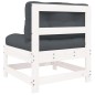 vidaXL Mittelsofa mit Kissen Weiß Massivholz Kiefer vidaXL Mittelsofa mit Kissen Weiß Massivholz Kiefer