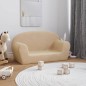 Kindersofa 2-Sitzer Creme Weich Plüsch Kindersofa 2-Sitzer Creme Weich Plüsch