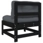 vidaXL Mittelsofa mit Kissen Schwarz Massivholz Kiefer vidaXL Mittelsofa mit Kissen Schwarz Massivholz Kiefer