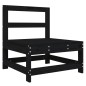 vidaXL Mittelsofa mit Kissen Schwarz Massivholz Kiefer vidaXL Mittelsofa mit Kissen Schwarz Massivholz Kiefer