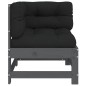 vidaXL Ecksofa mit Kissen Grau Massivholz Kiefer vidaXL Ecksofa mit Kissen Grau Massivholz Kiefer