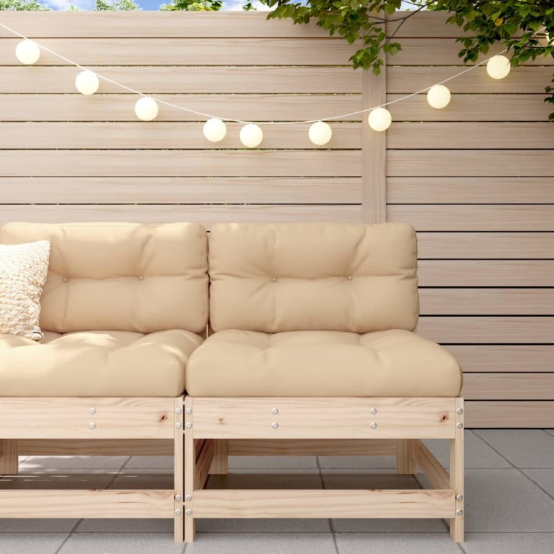 vidaXL Mittelsofa mit Kissen Massivholz Kiefer vidaXL Mittelsofa mit Kissen Massivholz Kiefer