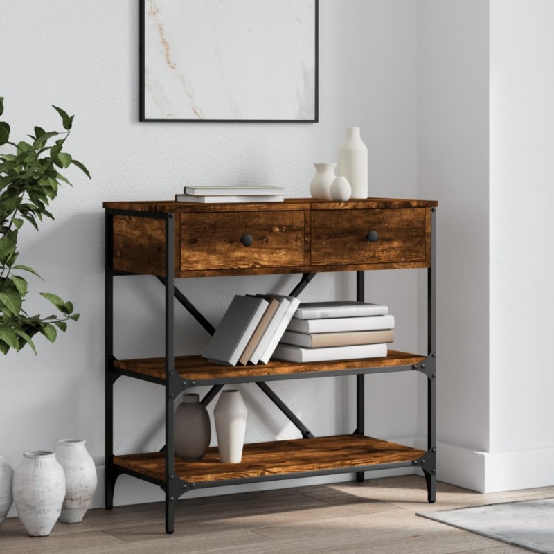 vidaXL Konsolentisch Räuchereiche 75x34,5x75 cm Holzwerkstoff vidaXL Konsolentisch Räuchereiche 75x34,5x75 cm Holzwerkstoff