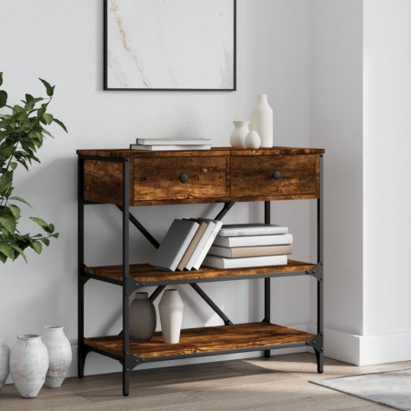 vidaXL Konsolentisch Räuchereiche 75x34,5x75 cm Holzwerkstoff