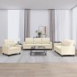 vidaXL 3-tlg. Sofagarnitur mit Kissen Creme Kunstleder vidaXL 3-tlg. Sofagarnitur mit Kissen Creme Kunstleder