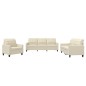 vidaXL 3-tlg. Sofagarnitur mit Kissen Creme Kunstleder vidaXL 3-tlg. Sofagarnitur mit Kissen Creme Kunstleder