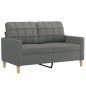 vidaXL 2-tlg. Sofagarnitur mit Kissen Dunkelgrau Stoff vidaXL 2-tlg. Sofagarnitur mit Kissen Dunkelgrau Stoff
