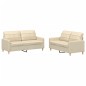 vidaXL 2-tlg. Sofagarnitur mit Kissen Creme Stoff vidaXL 2-tlg. Sofagarnitur mit Kissen Creme Stoff