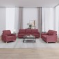 vidaXL 3-tlg. Sofagarnitur mit Kissen Weinrot Stoff vidaXL 3-tlg. Sofagarnitur mit Kissen Weinrot Stoff