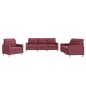 vidaXL 3-tlg. Sofagarnitur mit Kissen Weinrot Stoff vidaXL 3-tlg. Sofagarnitur mit Kissen Weinrot Stoff