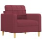 vidaXL 3-tlg. Sofagarnitur mit Kissen Weinrot Stoff vidaXL 3-tlg. Sofagarnitur mit Kissen Weinrot Stoff