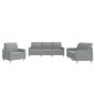 vidaXL 3-tlg. Sofagarnitur mit Kissen Hellgrau Stoff vidaXL 3-tlg. Sofagarnitur mit Kissen Hellgrau Stoff