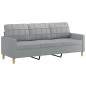 vidaXL 3-tlg. Sofagarnitur mit Kissen Hellgrau Stoff vidaXL 3-tlg. Sofagarnitur mit Kissen Hellgrau Stoff