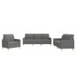 vidaXL 3-tlg. Sofagarnitur mit Kissen Dunkelgrau Stoff vidaXL 3-tlg. Sofagarnitur mit Kissen Dunkelgrau Stoff