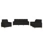 vidaXL 3-tlg. Sofagarnitur mit Kissen Schwarz Stoff vidaXL 3-tlg. Sofagarnitur mit Kissen Schwarz Stoff