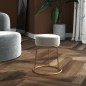 Runder Hocker Hellgrau Samt Runder Hocker Hellgrau Samt