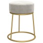 Runder Hocker Hellgrau Samt Runder Hocker Hellgrau Samt
