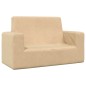 vidaXL Kindersofa 2-Sitzer Creme Weich Plüsch vidaXL Kindersofa 2-Sitzer Creme Weich Plüsch