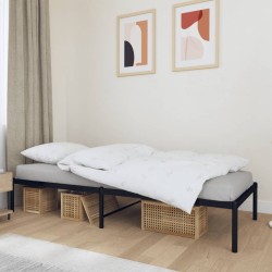 vidaXL Bettgestell Metall Schwarz 75x190 cm