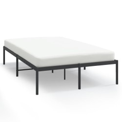 vidaXL Bettgestell Metall Schwarz 135x190 cm