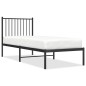 vidaXL Bettgestell mit Kopfteil Metall Schwarz 75x190 cm vidaXL Bettgestell mit Kopfteil Metall Schwarz 75x190 cm