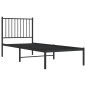 vidaXL Bettgestell mit Kopfteil Metall Schwarz 75x190 cm vidaXL Bettgestell mit Kopfteil Metall Schwarz 75x190 cm