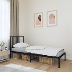 vidaXL Bettgestell mit Kopfteil Metall Schwarz 80x200 cm