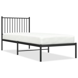 vidaXL Bettgestell mit Kopfteil Metall Schwarz 80x200 cm