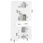 Highboard Weiß 69,5x34x180 cm Holzwerkstoff Highboard Weiß 69,5x34x180 cm Holzwerkstoff