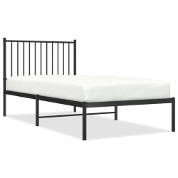 vidaXL Bettgestell mit Kopfteil Metall Schwarz 90x190 cm