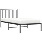 vidaXL Bettgestell mit Kopfteil Metall Schwarz 90x190 cm