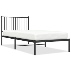 vidaXL Bettgestell mit Kopfteil Metall Schwarz 90x200 cm