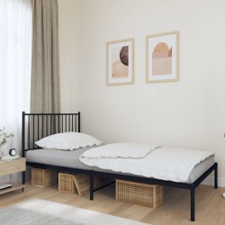 vidaXL Bettgestell mit Kopfteil Metall Schwarz 100x190 cm