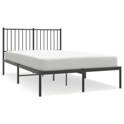 vidaXL Bettgestell mit Kopfteil Metall Schwarz 120x190 cm
