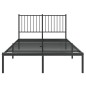vidaXL Bettgestell mit Kopfteil Metall Schwarz 120x190 cm vidaXL Bettgestell mit Kopfteil Metall Schwarz 120x190 cm