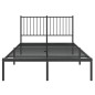 vidaXL Bettgestell mit Kopfteil Metall Schwarz 120x200 cm vidaXL Bettgestell mit Kopfteil Metall Schwarz 120x200 cm