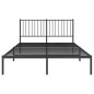 vidaXL Bettgestell mit Kopfteil Metall Schwarz 135x190 cm vidaXL Bettgestell mit Kopfteil Metall Schwarz 135x190 cm