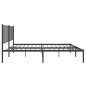 vidaXL Bettgestell mit Kopfteil Metall Schwarz 135x190 cm vidaXL Bettgestell mit Kopfteil Metall Schwarz 135x190 cm