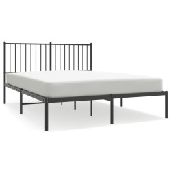 vidaXL Bettgestell mit Kopfteil Metall Schwarz 140x190 cm