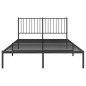 vidaXL Bettgestell mit Kopfteil Metall Schwarz 140x190 cm vidaXL Bettgestell mit Kopfteil Metall Schwarz 140x190 cm