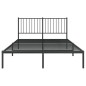 vidaXL Bettgestell mit Kopfteil Metall Schwarz 140x200 cm vidaXL Bettgestell mit Kopfteil Metall Schwarz 140x200 cm